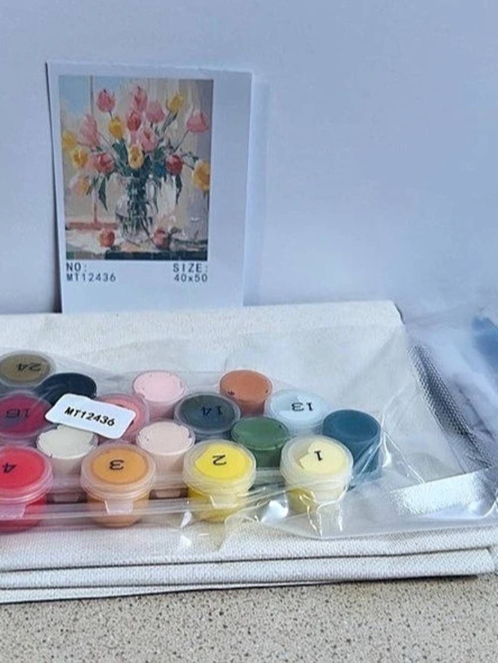 Arttoplus Flower Paint by Numbers Kit for Adults Canvas 16X20” NWT